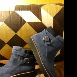 Women's Blue Suede Naturalizer Aster Boots 12 W